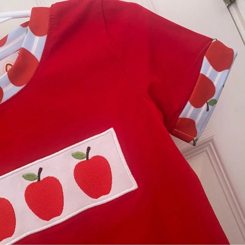 New Embroidered Apple Romper